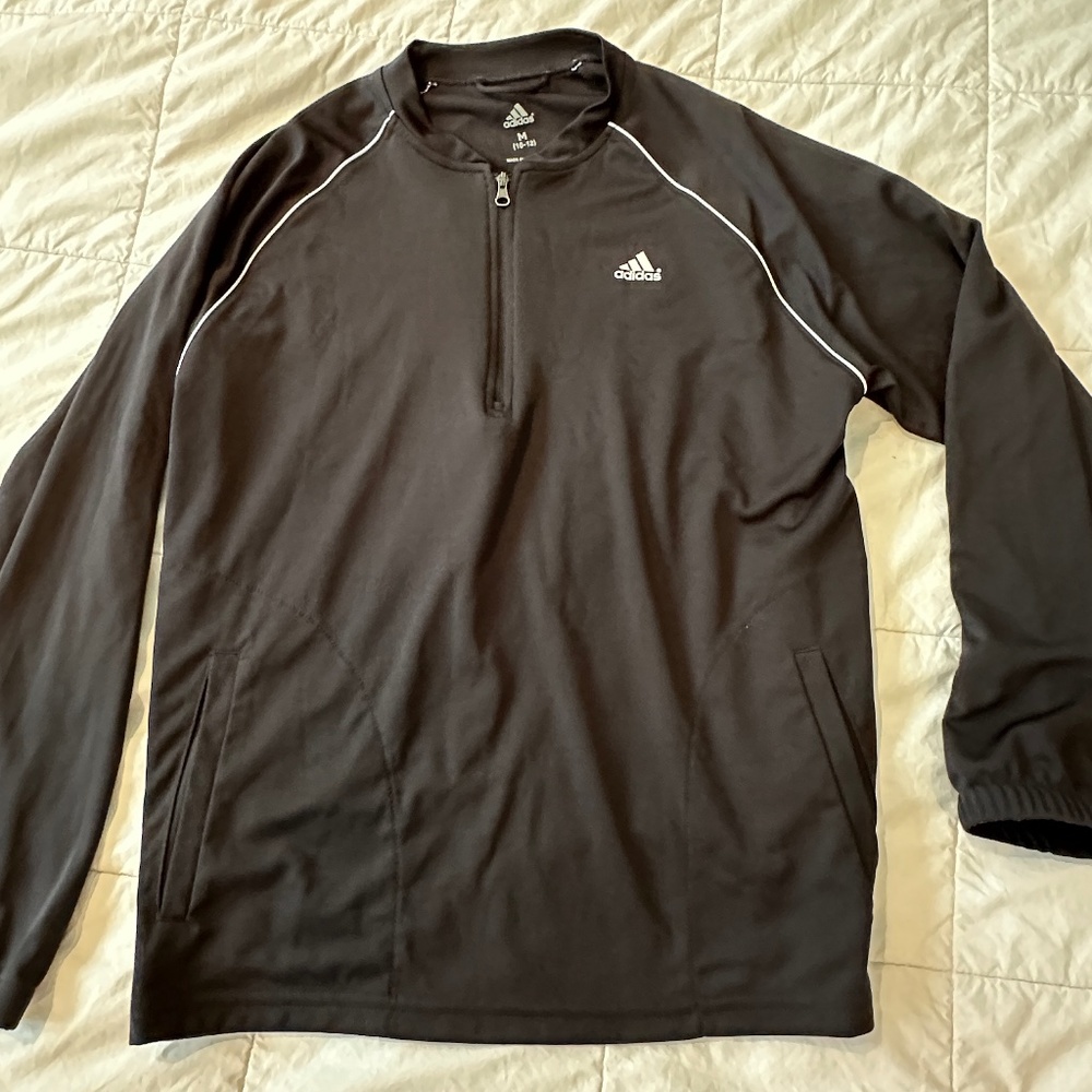 Boys Adidas thin layer quarter zip shirt